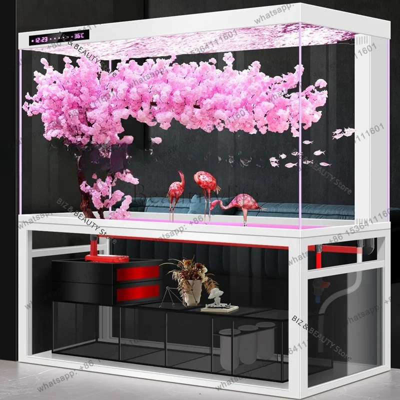 FG Premium Intelligent Arowana Ecosystem - Modern Floorstanding Tank with Advanced Bottom Filtration & Ultra White Glass JT40