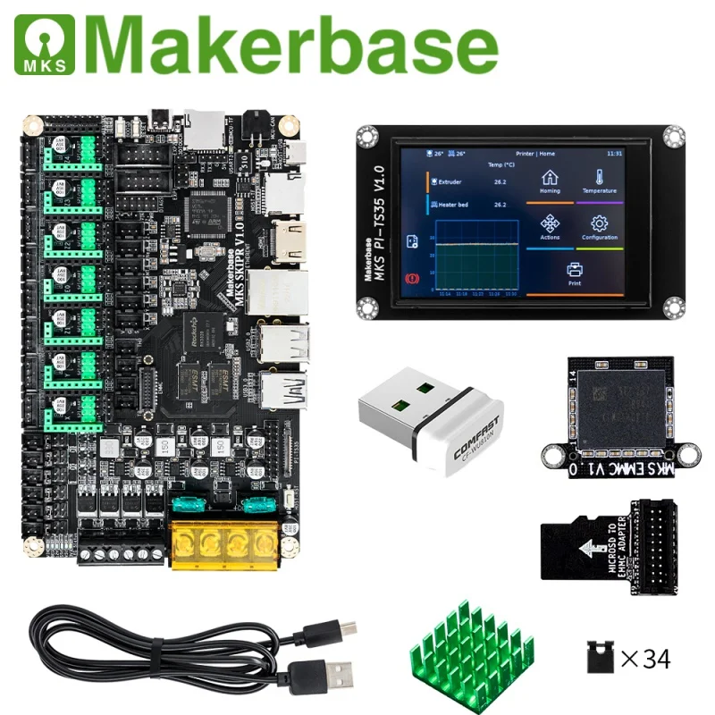 MKS SKIPR board Voron motherboard upgraded quad-core 64-bit SOC STM32F407VET6 board to run Klipper with EMMCVoronVS RaspberryPI