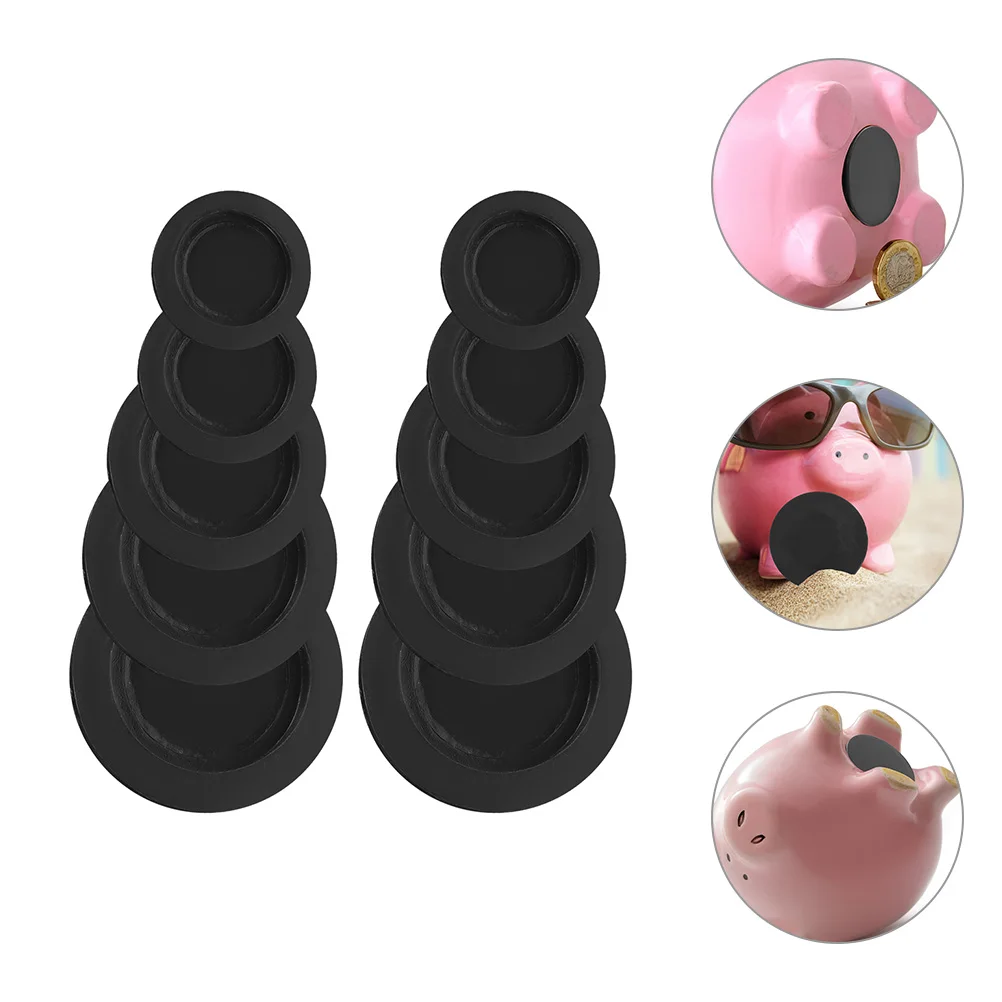 

10pcs Black Round Rubber Stopper Plugs 26mm 25mm 30mm 32mm 38mm Inner Diameter for Piggy Bank Reusable Safe Storage Hardware