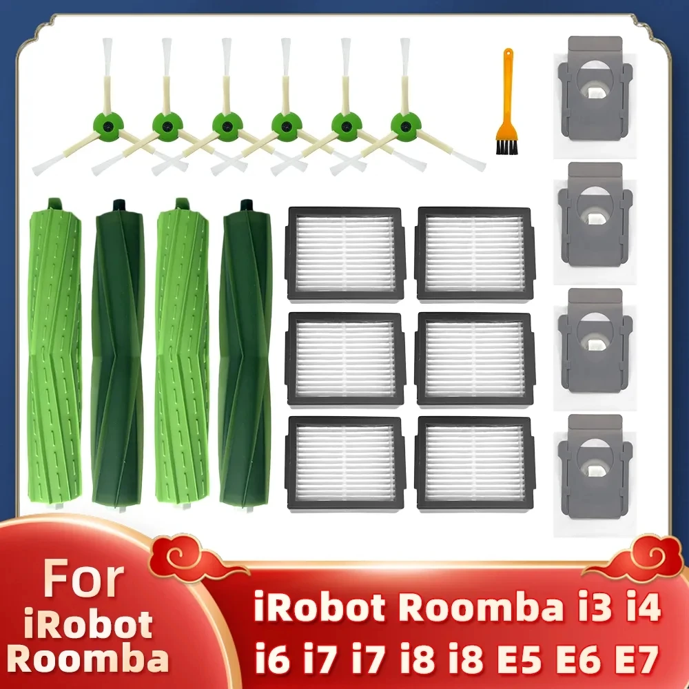 Hoofdborstel Hepa Filter Stofzak Voor Irobot Roomba I3 I4 I6 I7 I8 J7 E5 E6 E7 E7 Reserveonderdelen Robot Stofzuiger Accessoires