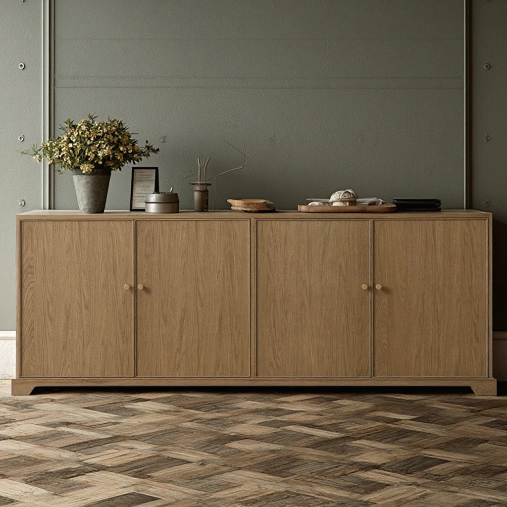 

Роскошный 4-дверный сервант My Family 2025 из массива дуба, шкаф самообслуживания, современный французский дисплей, китайский семейный обеденный шкаф