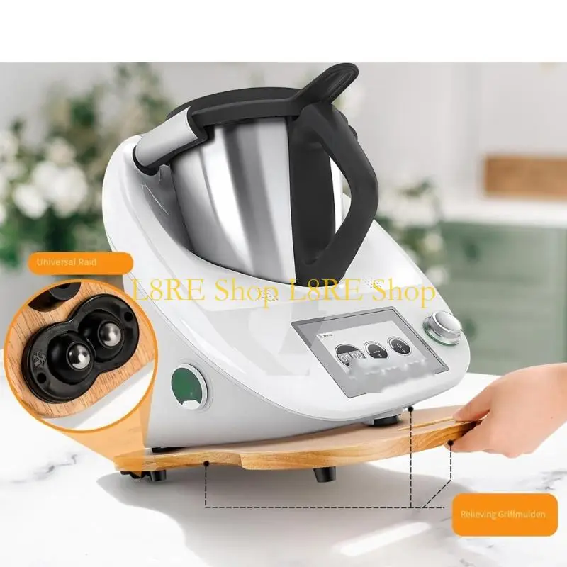 

L8RE Kitchen Counter Glider Board Protective Sliding Mat Cooking Machine Base Wooden Mobile Tray TM5 TM 6 Processor Pad