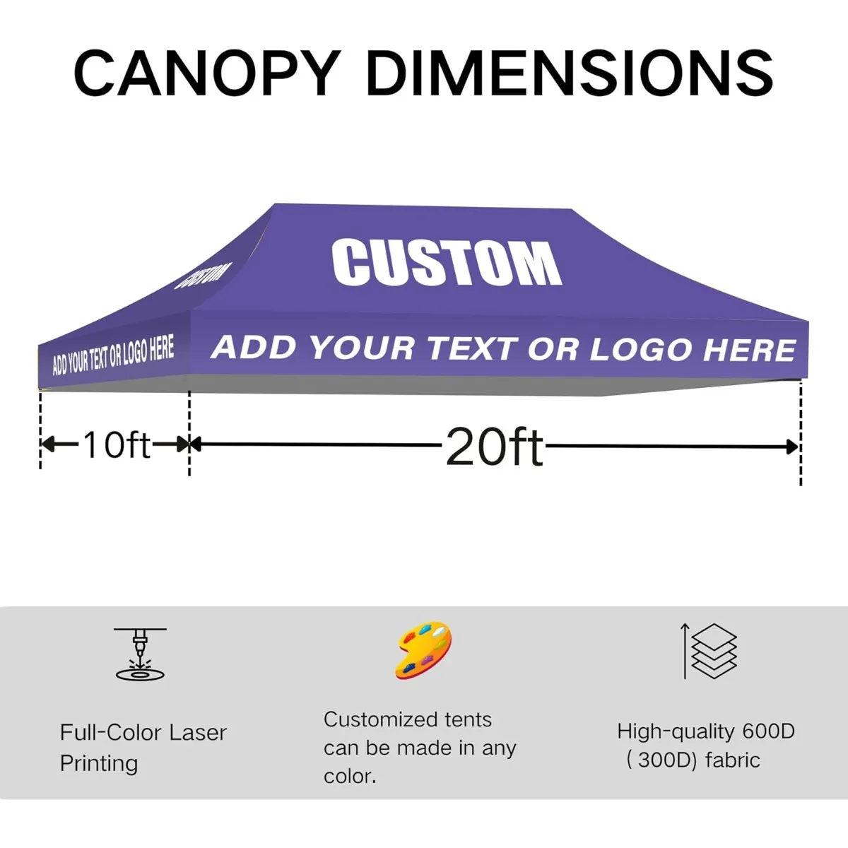 10x20 Canopy Top Replacement Custom Logo Printing Tent Cover for Trade Show Business Promotion Outdoor Events view 2