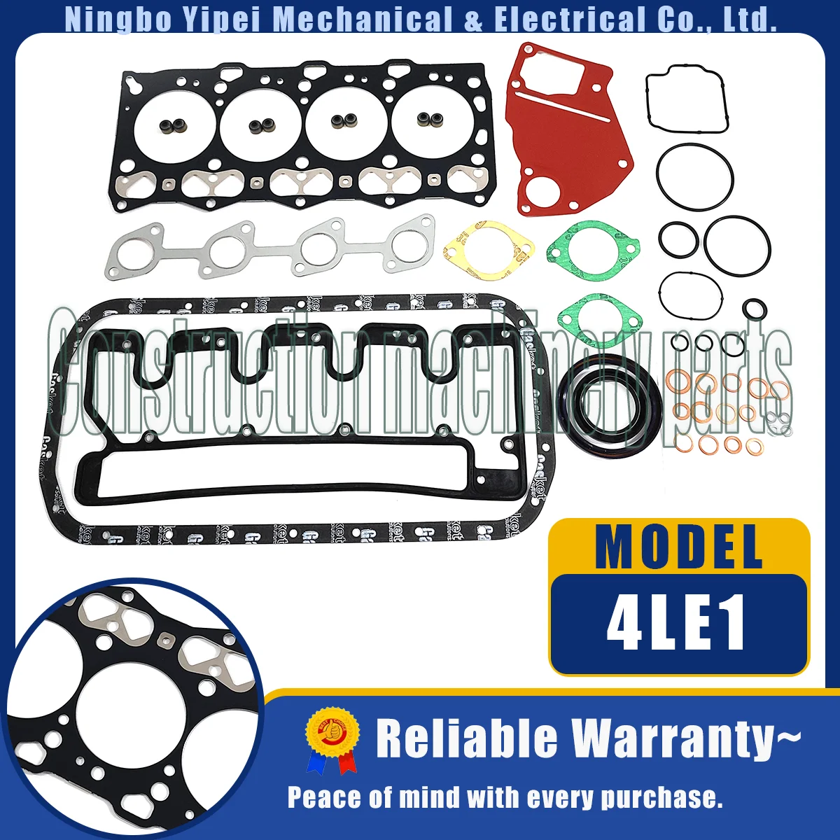 4LE1 full head gasket set kit for Isuzu engine Hitachi JCB Excavator Generator