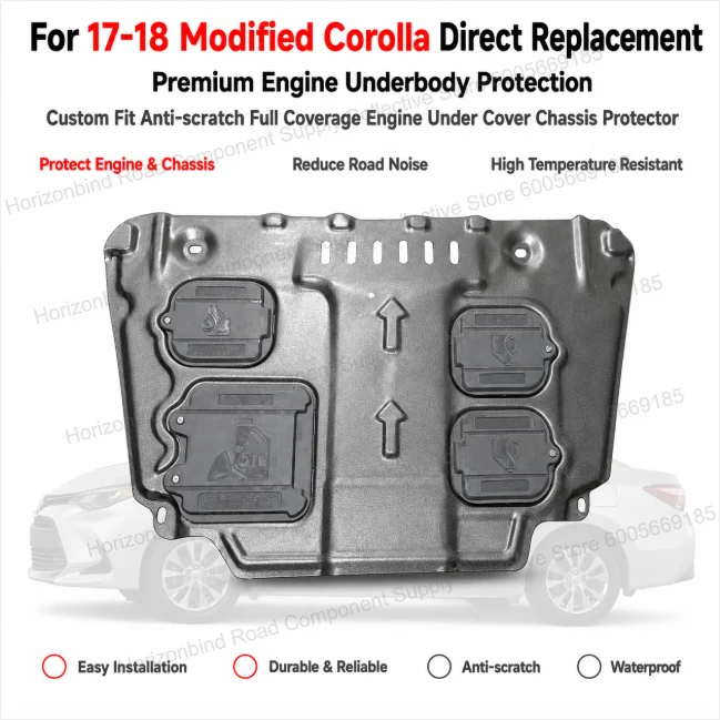 Custom Fit Anti-Collision Full Bottom Engine Skid Plate Direct Replacement Auto Repair Parts for Modified Toyota Corolla 2017-20