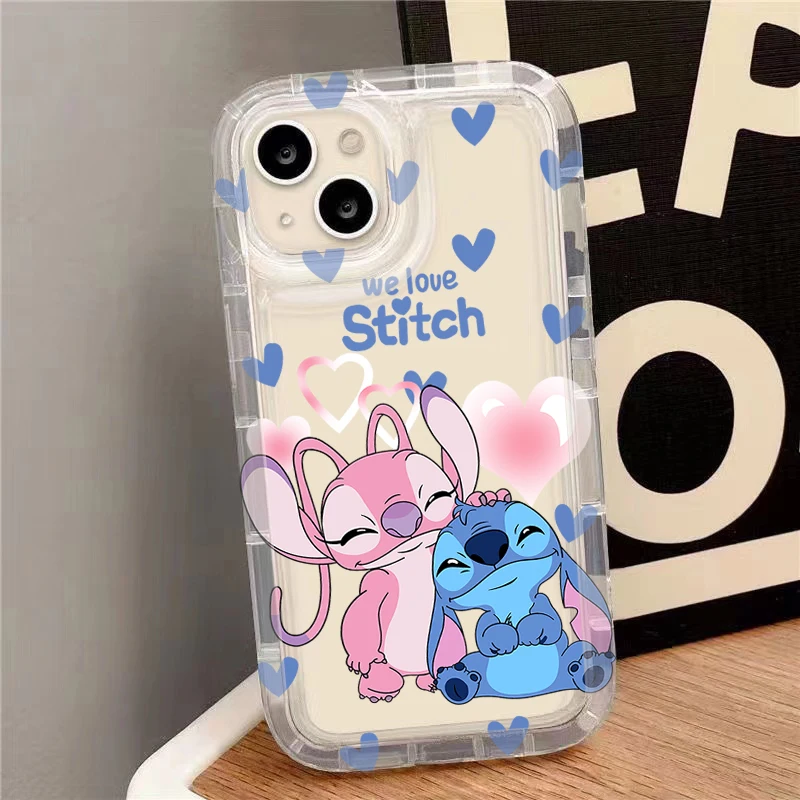 Disney Friends Stitch Flower Clear Phone Case for IPhone 14 17 Air 16 15 13 12 11 Pro Max 7 8 Plus XR X XS Max SE 2020 Cover - náhled 6