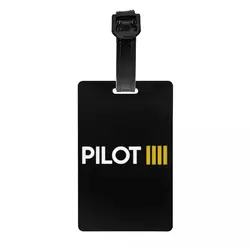 Custom Pilot Captain Stripes Luggage Tag Privacy Protection Aviation Airplane Aviator Baggage Tags Travel Bag Labels Suitcase