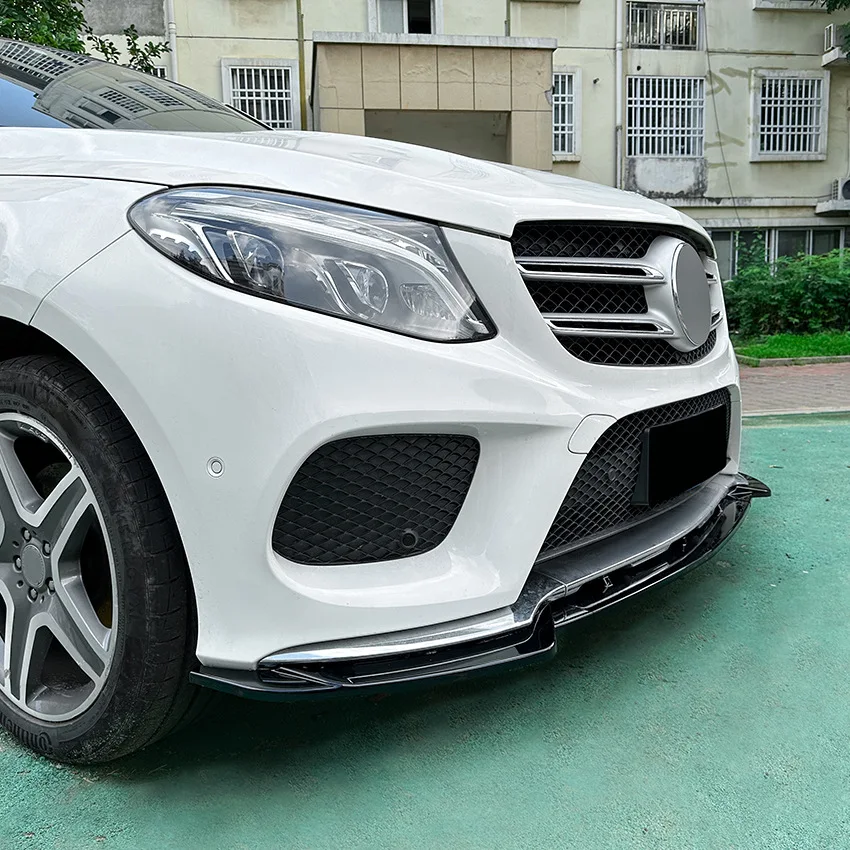 For Mercedes Benz GLE W166 C292 Coupe GLE400 450 500 43 AMG 2015-2018 Front Bumper Lip Splitter Spoile Spoiler ABS Black Decor