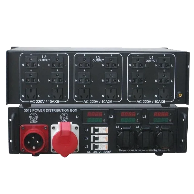 Professional Portable Power Distribution Box for Audio Sound Equipment 380V 220V 5pin 3-Phase Master Switch Made Durable Metal
