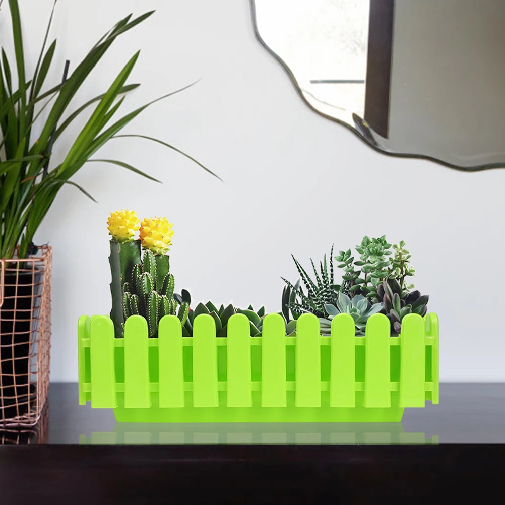 

2pcs Rectangular Planter Box Outdoor Large Plastic Flowerpot For Garden Bonsai Vegetable Planting Durable Balcony Window Flower