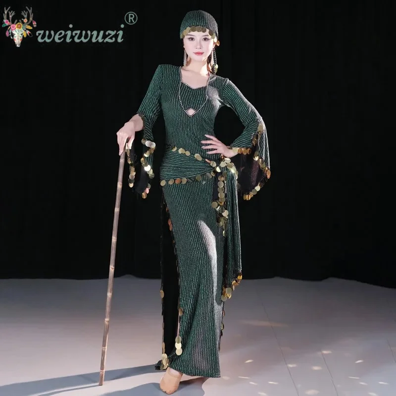 Bauchtanz Kostüm Kleid Frauen Folk Shaabi Baladi Training Kleider Pailletten Hüfttuch Orientalische Leistung Saidi Wettbewerb Roben