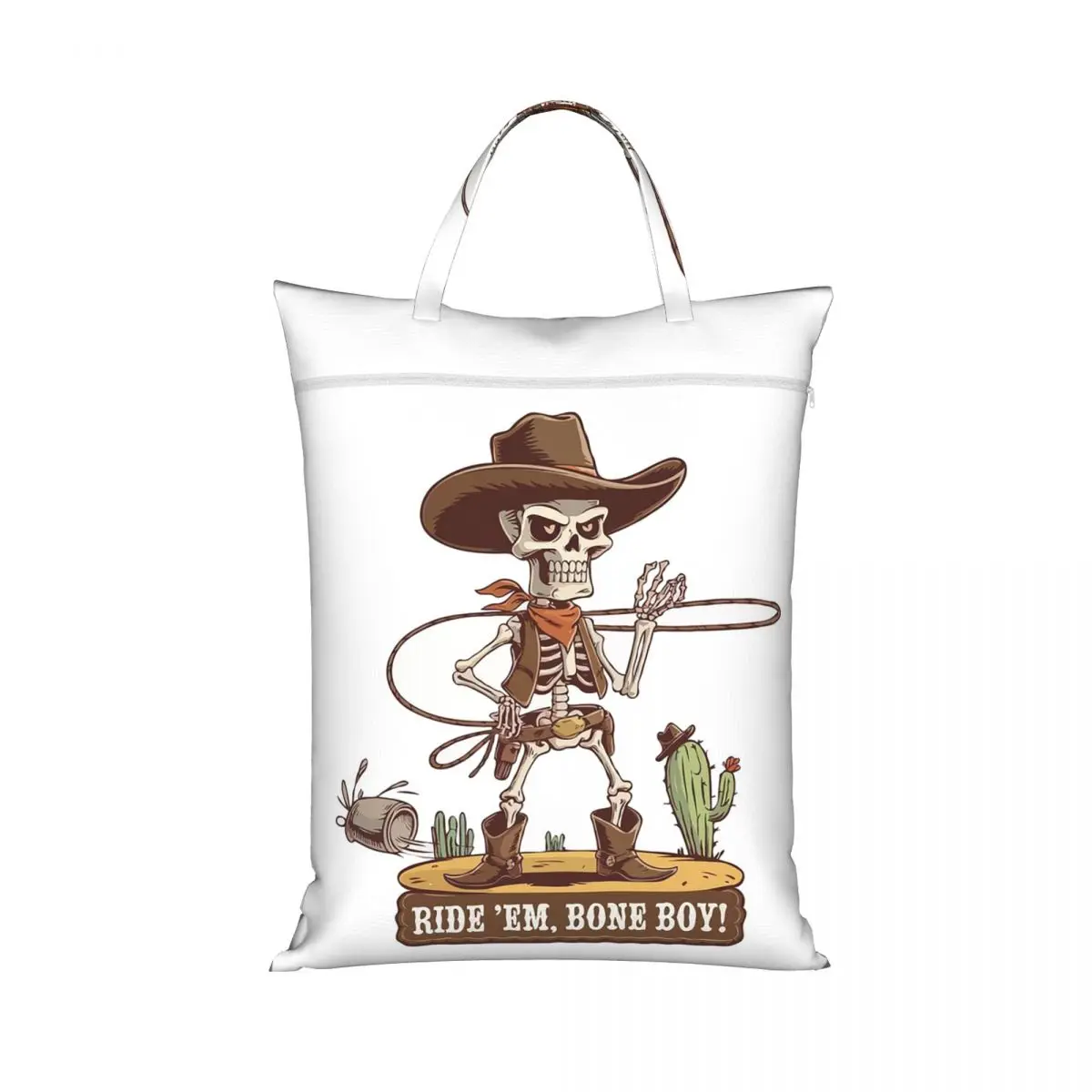 Western Cowboy Skeleton Halloween Cowpoke Laundry Collector Foldable Laundry Basket Home Organizer Washing Basket Home Organizer