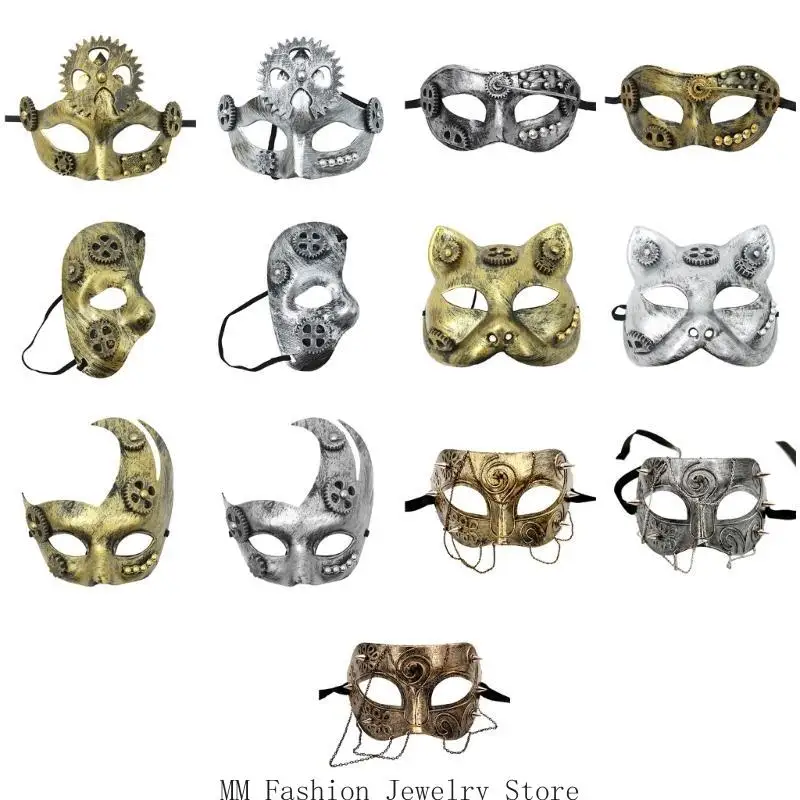 

Steampunk Mardi Gras Mask Masquerade Mask Supplies Venetians Mask Decor for Women,Men Half Face Mask