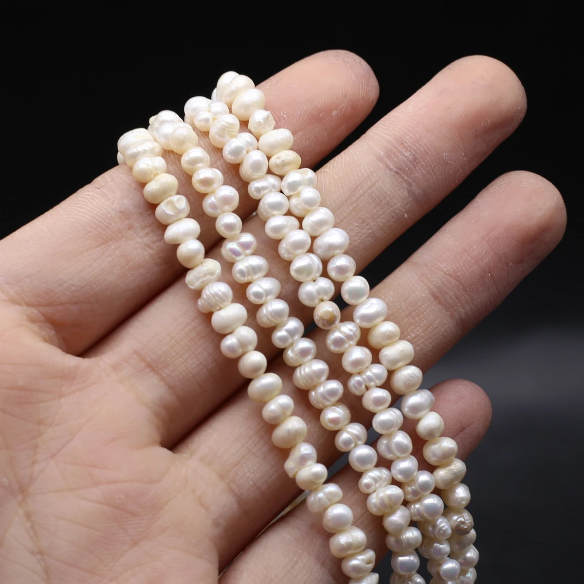 

100% Natural Freshwater Irregular Punch Oval Shaped Pearl Jewelry Making DIY Necklace Bracelet Accessories Gift 36cm