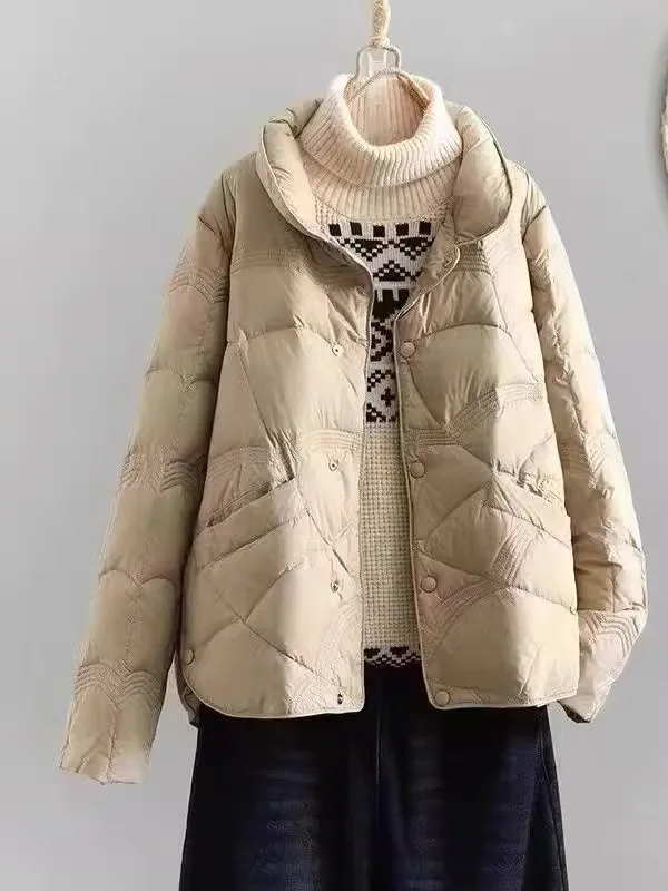 

Lightweight Warmth Padded Cotton Jaet Stand Collar down Coat Brand Bule Women's Faionable Winter Outerwear Coat