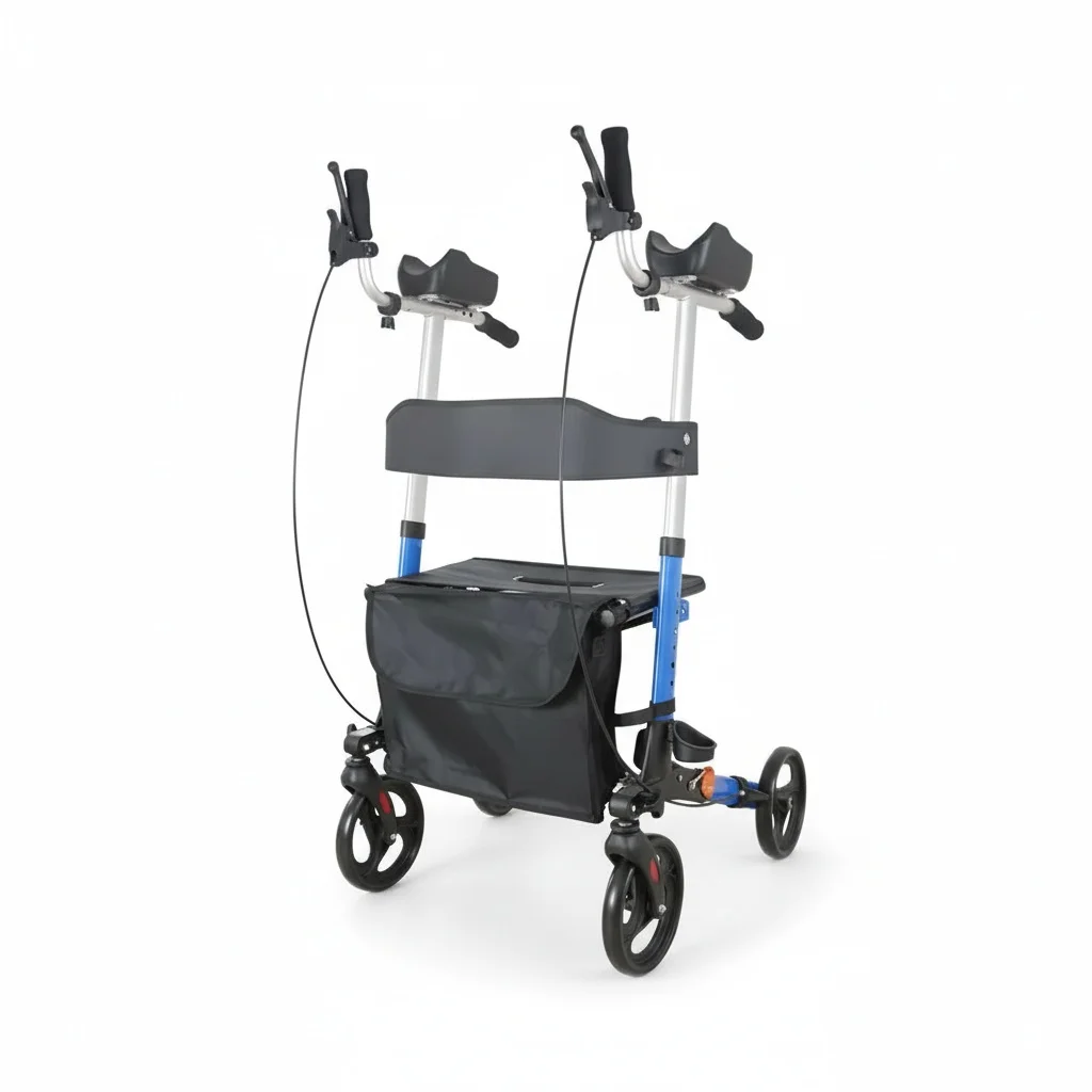 Foldable Aluminum Alloy Walker, Rollator Walking Aid, Heavy Duty Lightweight Walking Aid for the Elderly, Premium Quality