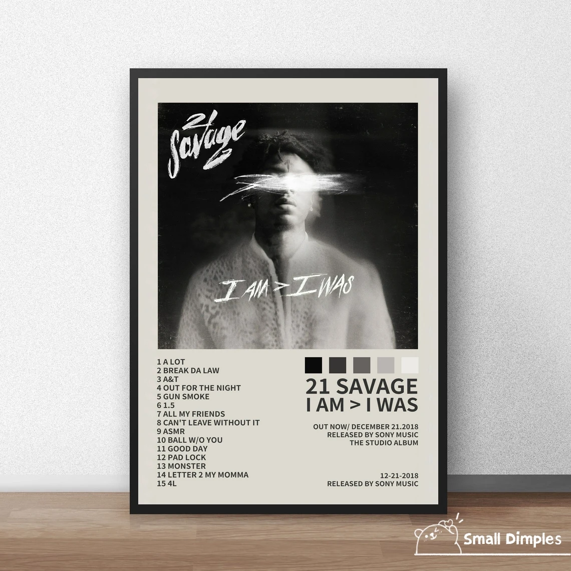 21 Savage I Am I Was Song Catalog  Music Album Poster Canvas Art Print Home Decoration Wall Painting ( No Frame )
