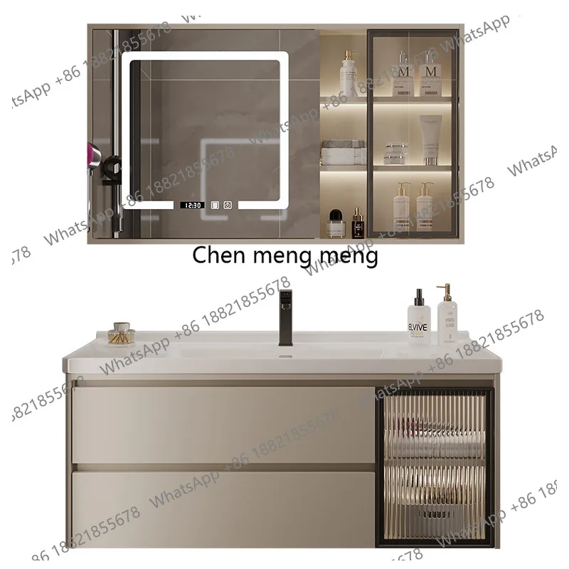 

Smart Mirror Bathroom Cabinets Drawer Storage High-end Modern Bathroom Cabinets Integrated Washbasin Furniture
