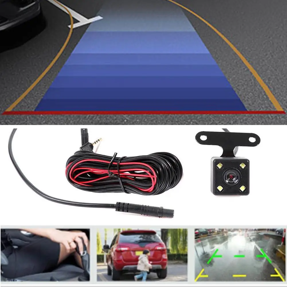 HD Car Rear View Camera 170 Degree Wide Angle Waterproof 4 LED Night Vision Car Parking Reversing Camera Monitor Accessories ﻿