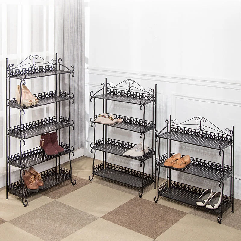 Wrought Iron Shoe Rack Simple Multi-layer Household Living Room Door Shoe Cabinet Strong Dust-proof Shoe Cabinets Furniture Ins