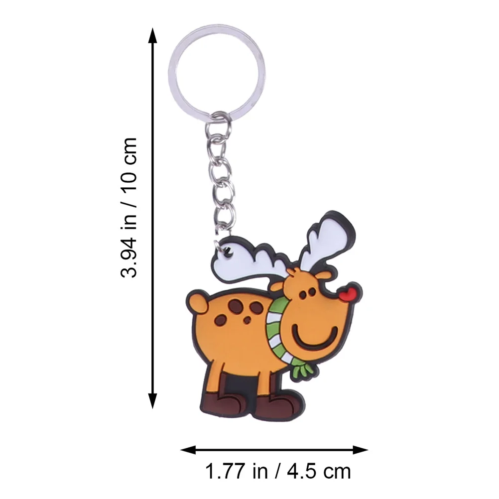 8pcs Christmas Santa Claus Keychain Cartoon Keyring Hanging Pendant Key Chain Toy for Bag Phone Mixed Pattern