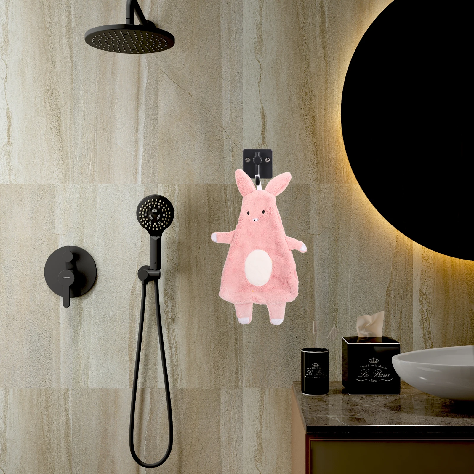 منشفة يد مريحة برسوم كرتونية، تصميم حيوان لطيف، صوف مرجاني ناعم، سريع الجفاف، ماص للماء للاستخدام المنزلي في الحمام