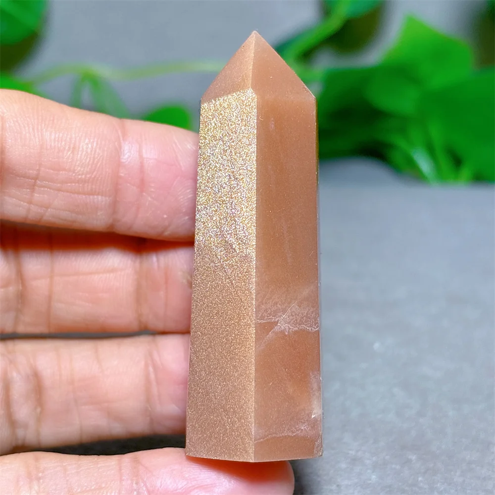 Orange Moon With Gold Sun Tower Crystal Natural Stone Quartz Stone Minerals Home Decoration Reiki Gifts Energy Healing Love Luck