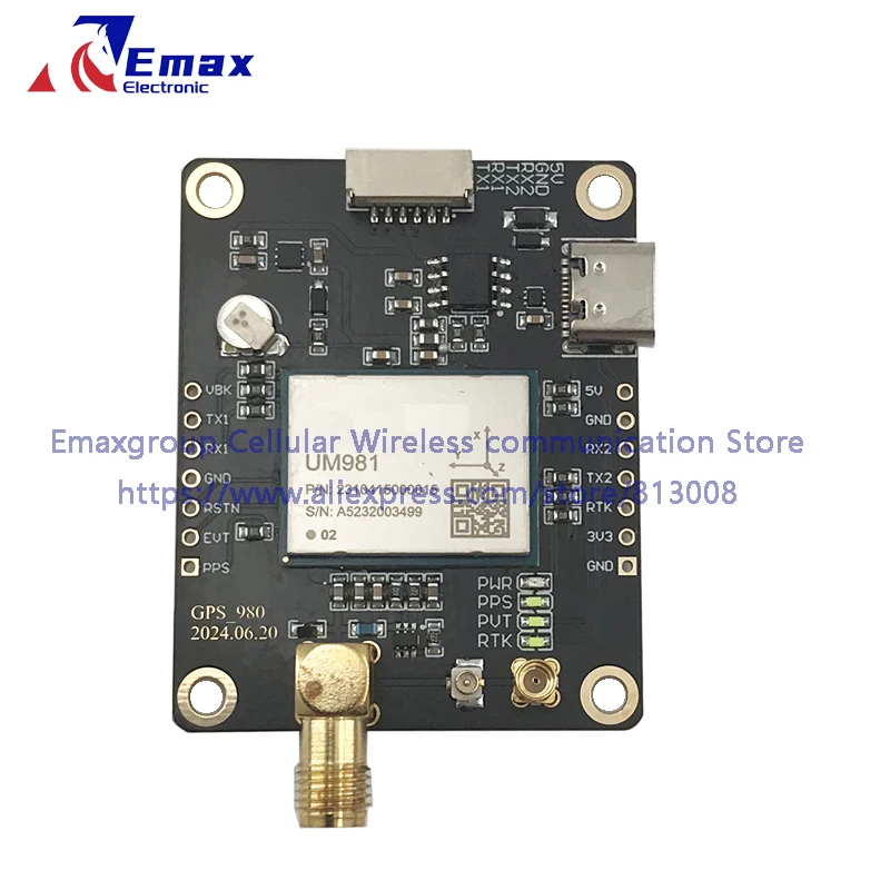 Imagem -02 - Core Board Módulo de Conector Sma com Antena de Alta Precisão Em609 Receptor Rtk Gnss Em-981td Um981