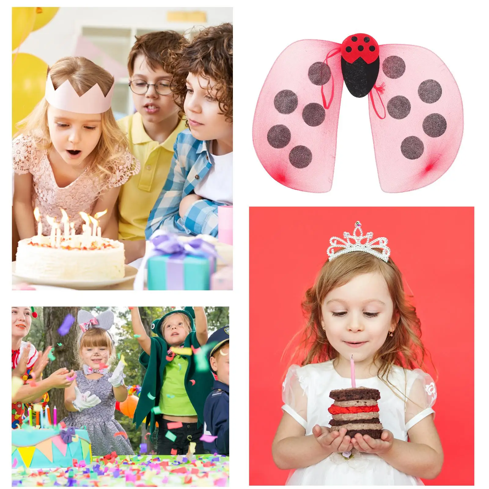 Skrzydła biedronki element ubioru jedwabny ekran Halloween urodziny gry imprezowe gry rekwizyty wróżka akcesoria kostiumy do odgrywania ról dla dzieci