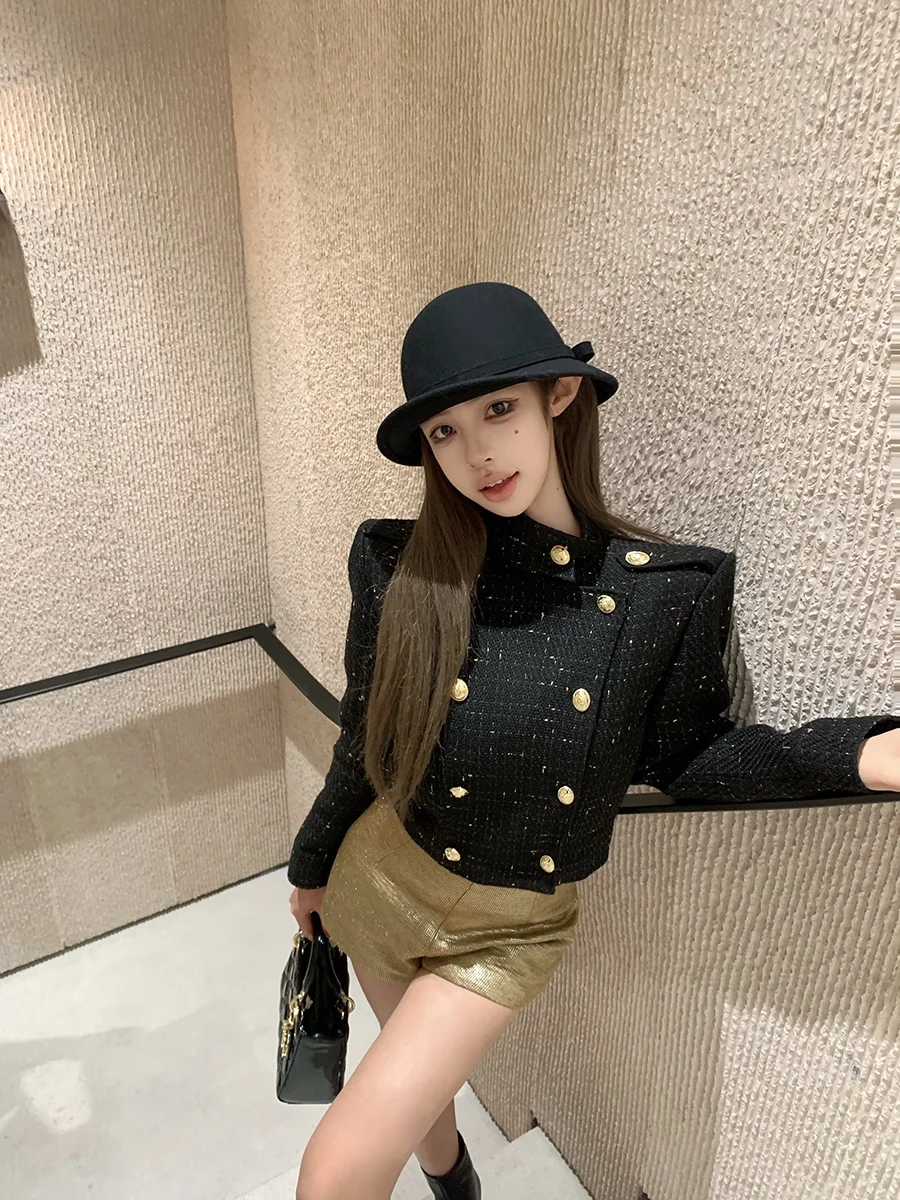 

Ele Gold Tead Cotton ort Jaet Woolen Petite Sle Outerwear for Women Commute Long Sve Regular Length k Bule