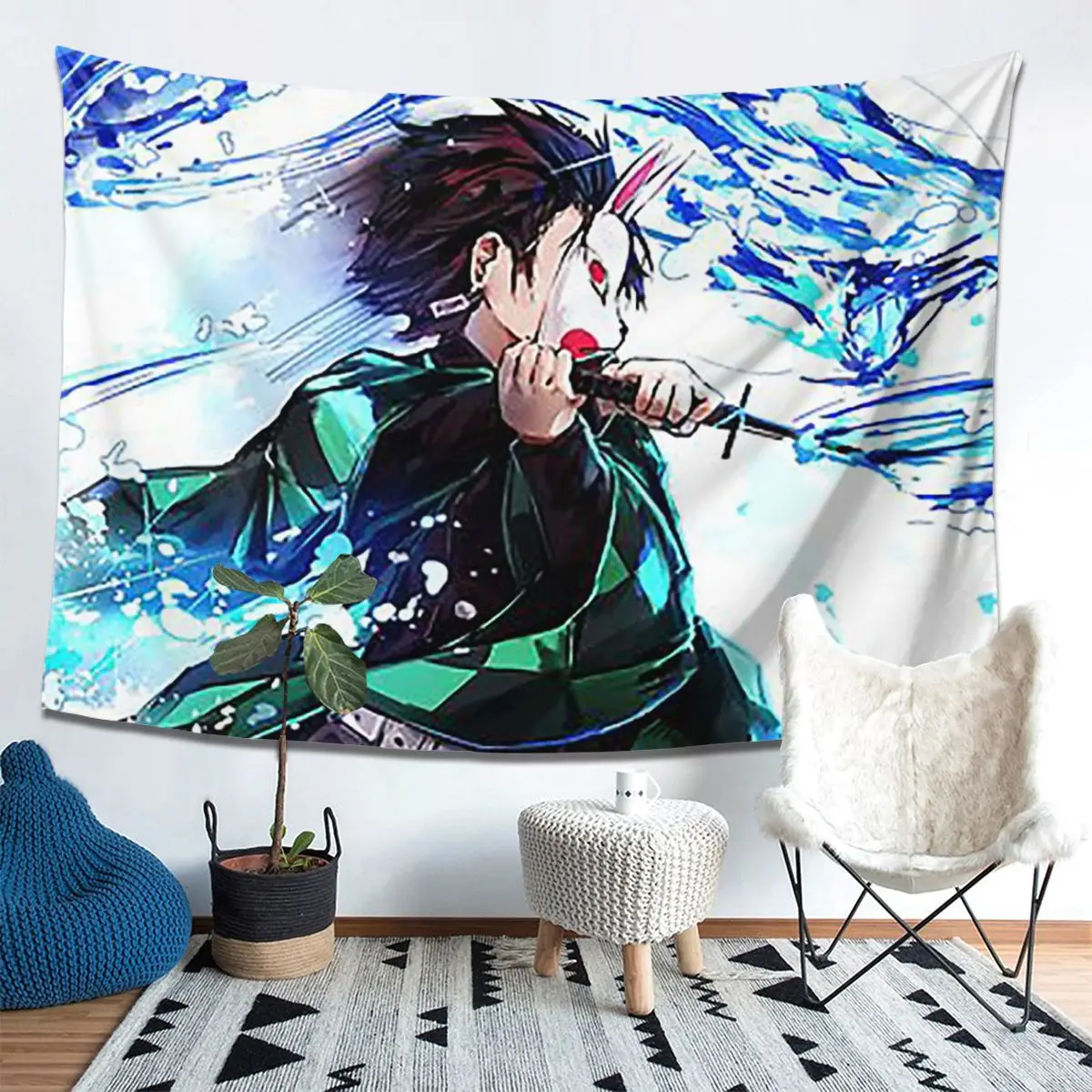 

Demon Slayer Anime Demon Slayer Tapestry Decoration Art Aesthetic Tapestries Living Room Bedroom Home Wall Cloth Wall Hanging