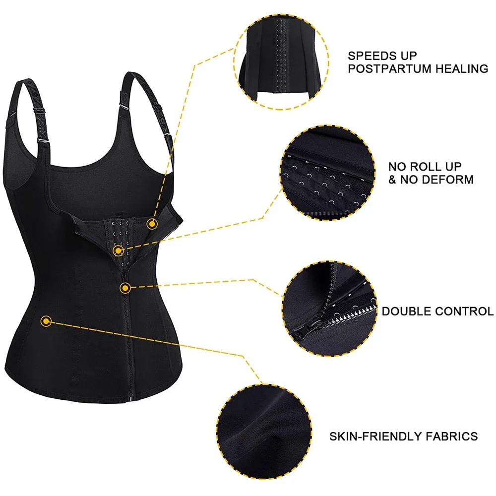 Sweat Waist Trainer Vest Slimming Corset for Weight Loss Body Shaper Sauna Suit Compression Shirt Belly Girdle Tops Shapewear