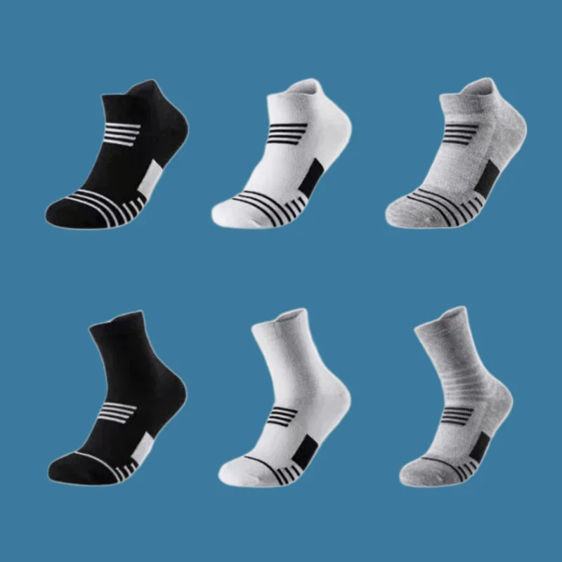 5/10 Pairs Anti Slip Breathable Sports Cotton Fashion Mesh High Quality Socks Casual Sports Men's Boat Socks Waist Men's Socks