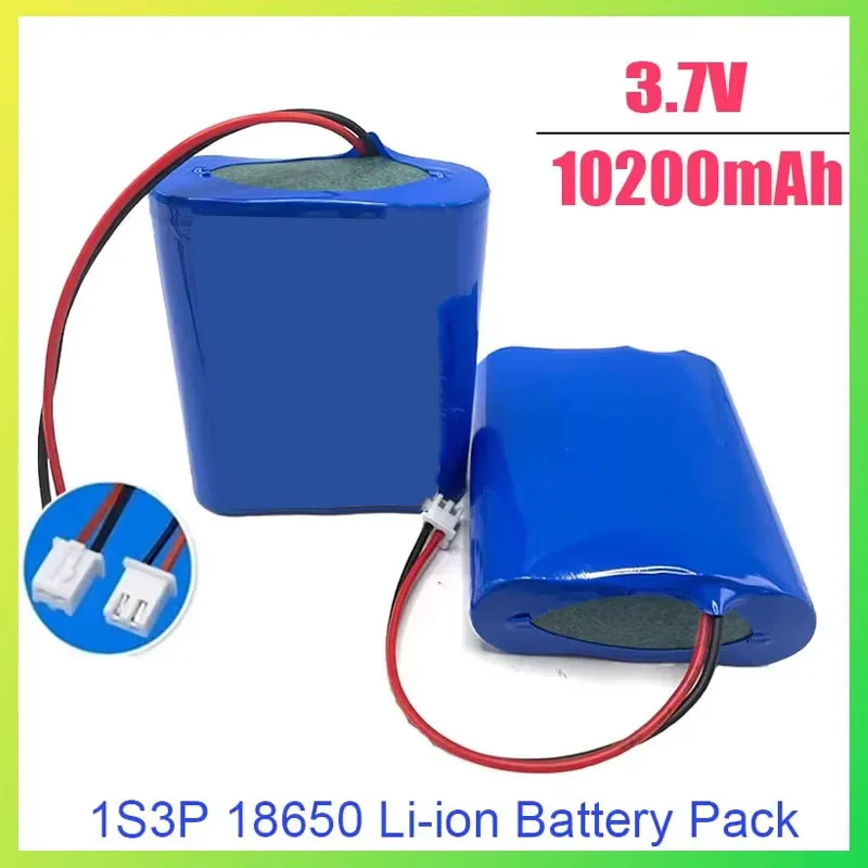 1S3P 18650 Battery Pack  3.7V 10200mAh  Lithium-ion Toy Beauty Salon Rechargeable Battery Pack XH2.54 Plug Built-in BMS