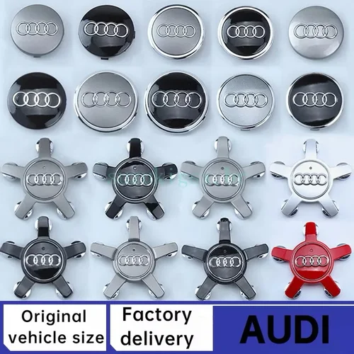 Imagen 1 del producto Audi 4 piezas 60mm 61mm 68mm 69mm 123mm Tapas de buje de rueda con emblema para Audi A3 A4 A5 A6 A7 A8 S4 S6 Adhesivo