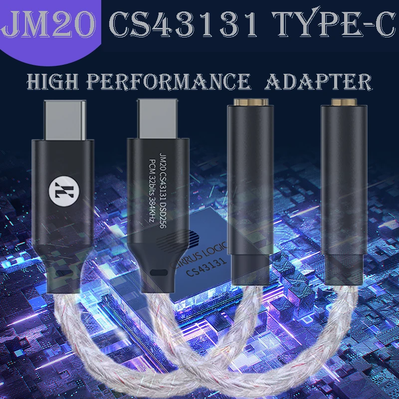 

JCALLY JM20 High Performance CS43131 Chip HIFI DAC Decoder Type C to 3.5mm JM20 Headphone Amplifier For Android Windows MacOS