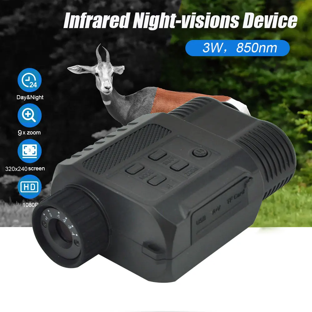 

TOTEN Professional NV150 9x Zoom LED Night Vision Device 200m Distance 3W 850NM Monocular Infrared Day Night Hunting Telescope