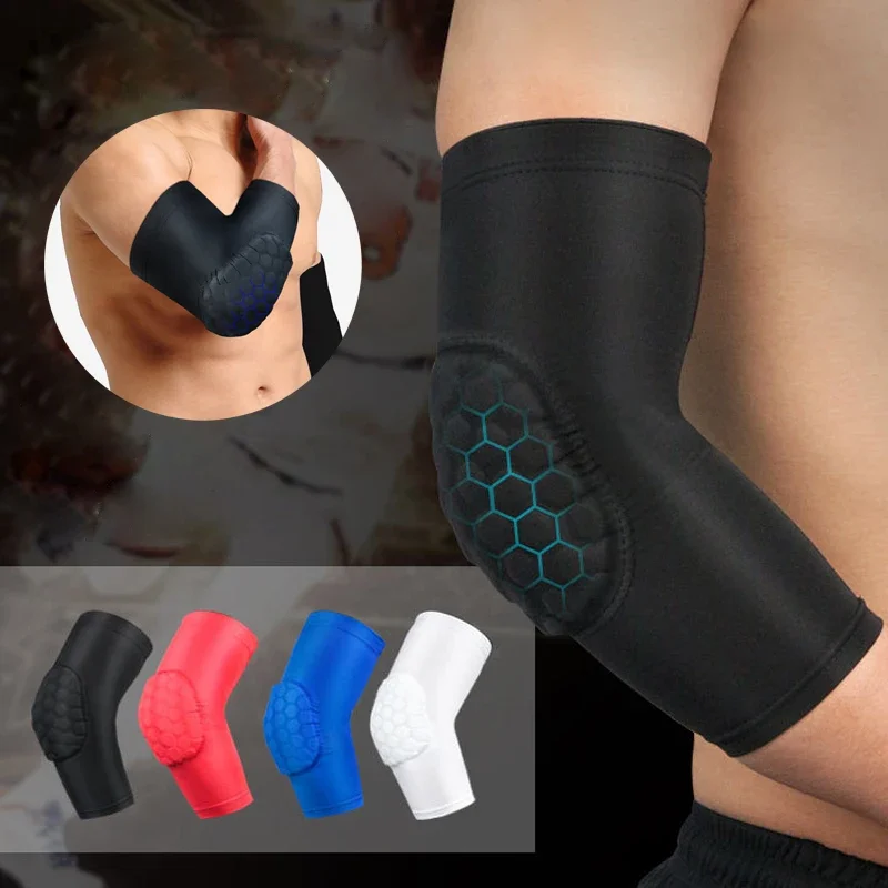 Tcare 1PC Elbow Brace Sleeve Pad Support Arm Breathable Protection Workout Outdoor Sports Joint Compression Hexagonal Honeycomb