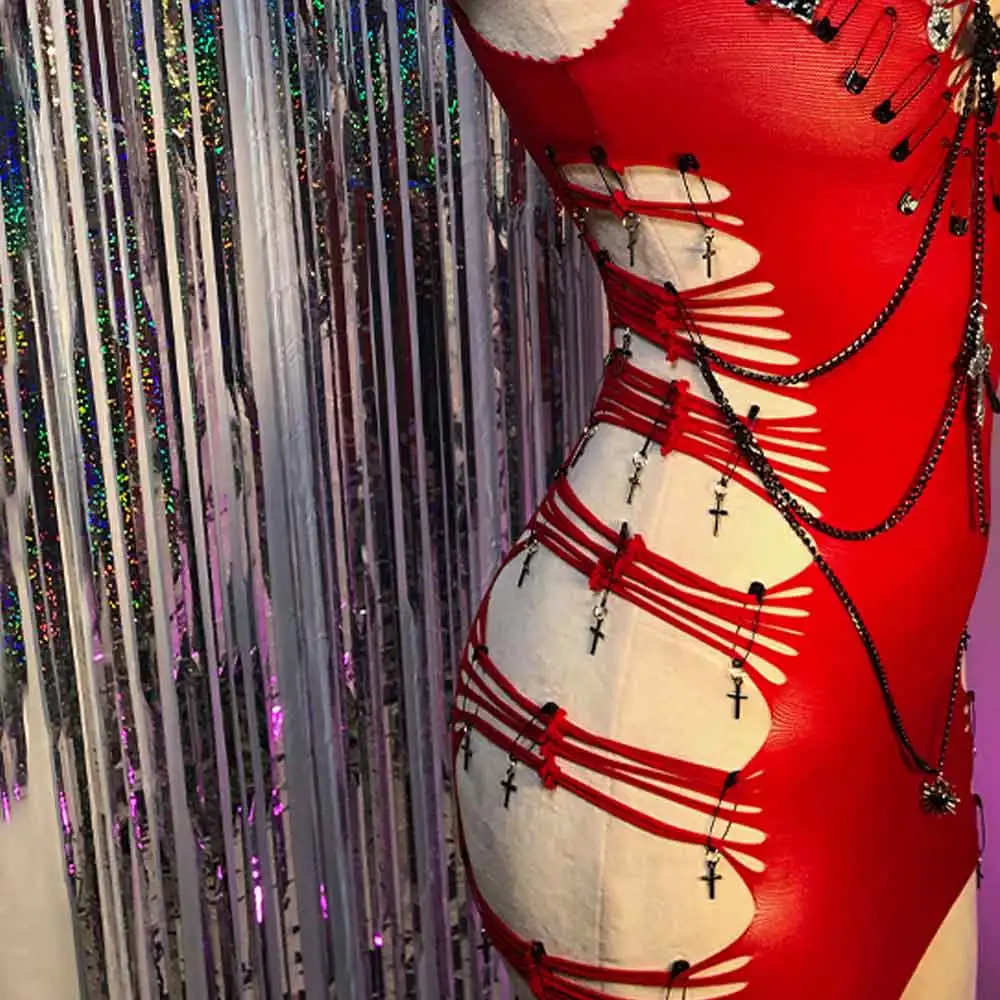 사이버 카와이 핀 체인 에코 틴 이모 DIY 고스 90년대 하라주쿠 펑크 록 힙합 그런지 E-걸즈 핸드메이드 Y2K 탑스 고딕 드레스 해골