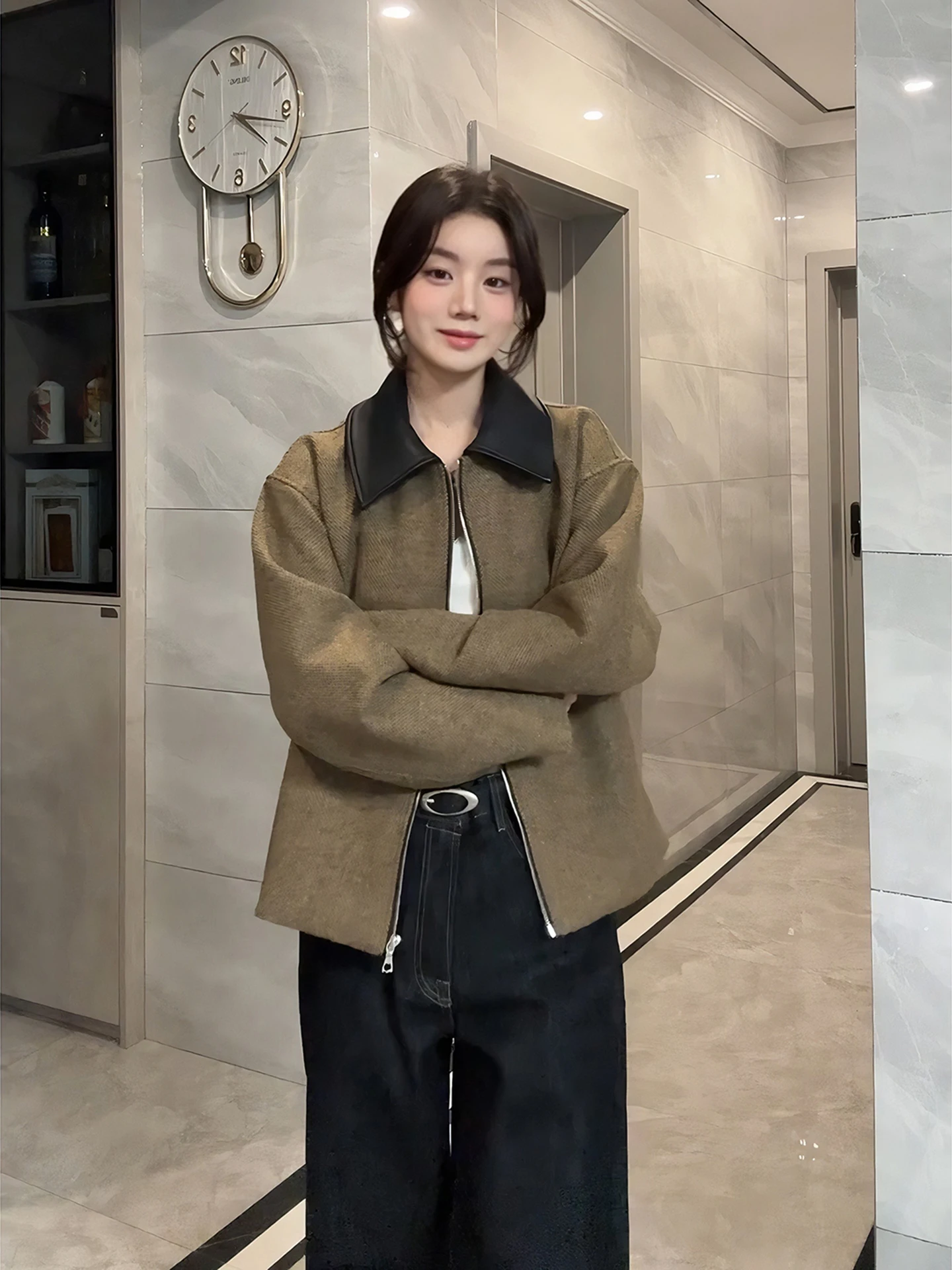 

i ort Men's Jaet CleanFit Haome American Detroit Workwear Top Casual Loose Fit Spring Wear Youth ular