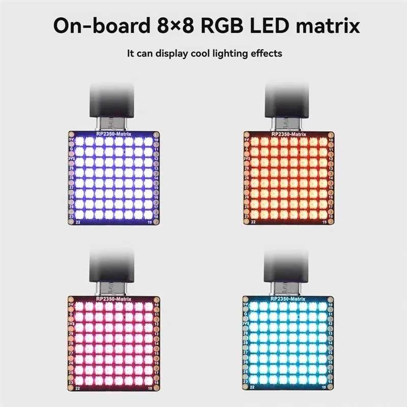 Scheda micro-sviluppo a matrice LED 3CGRO-RP2350 8X8 con sensore a sei assi QMI8658 integrato