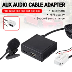 Bluetooth Aux Receiver Cable with USB,microphone Hands-free Aux Adapter for BMW E60 E63 E64 E65 E66 E81 E82 E87 E90