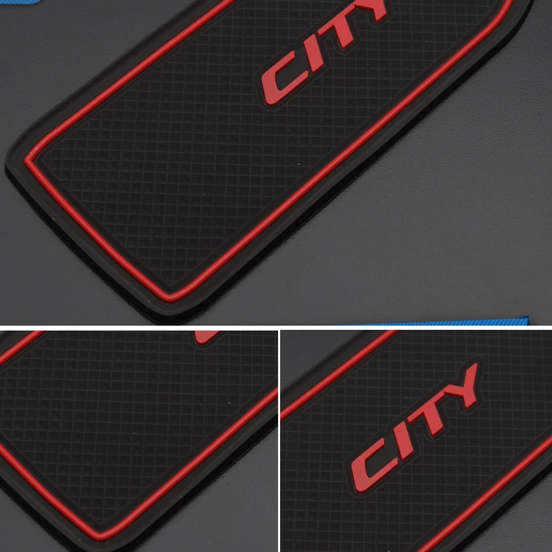 20 Pcs Car rubber anti-slip mat coaster Door Slot Mat Set For Honda CITY 2015 2016 2017 2018 accessories