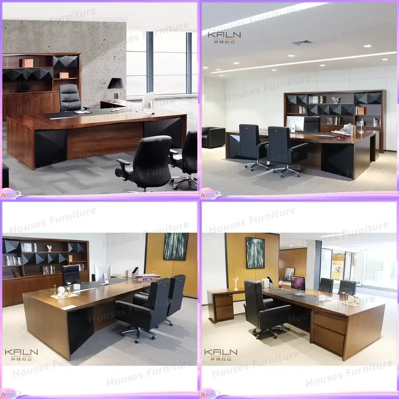 2025 Modern Luxury Solid Wood Executive Desk Custom Office Manager Table High End Business Furniture Large Workstation for
