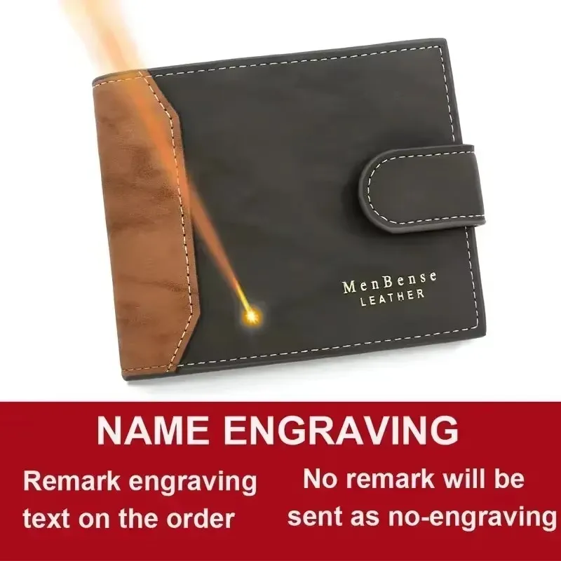 Custom Name Men Wallet Business Card Holder Case Male Short Purse High Quality PU Leather Men Credit Card Wallets Birthday Gift