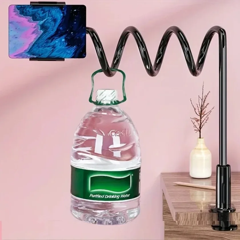 70cm 360度回転クリップ式スマホホルダー スタンド ポータブル フレキシブル 怠惰な人向け ベッド デスクトップ ブラケット フラットブラケット スタンドベース iPhone Samsung対応