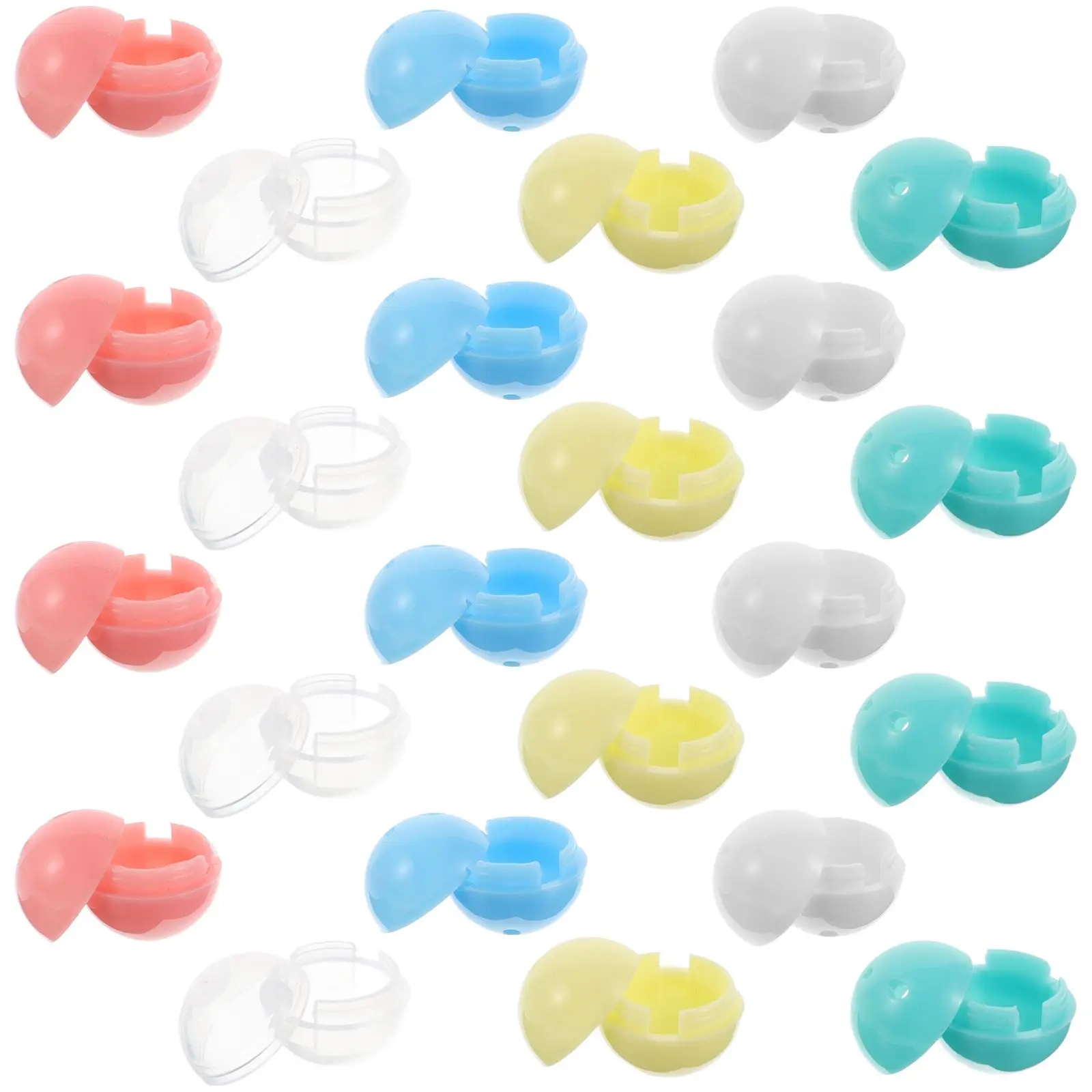 

30 pcs Mini Shells Fillable Plastic Balls Toy Capsules Vending Claw Containers DIY Decor Prize Raffle Balls Easter Candy