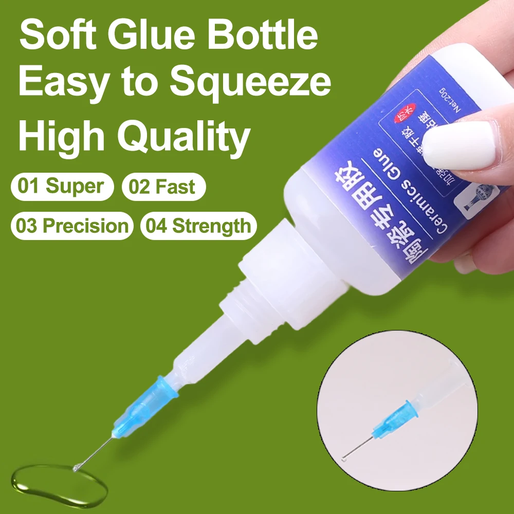 Transparent Super Extra Strong Glue Ceramic Tile Porcelain Seconds Instant Adhesive Cyanoacrylate 502 Craft Wood Precision Tips