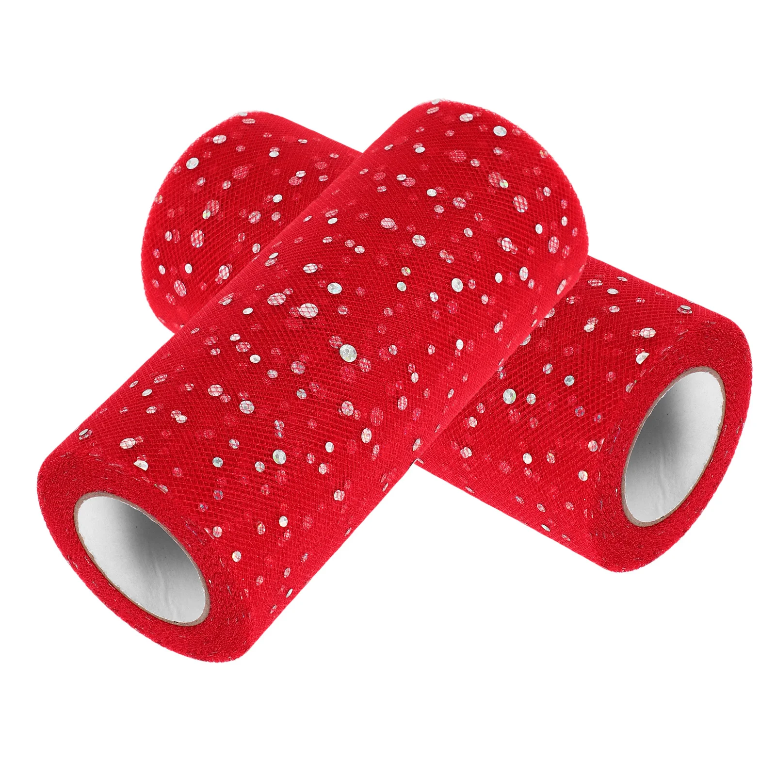 

2 Rolls Sequin Mesh Fabric Sparkling Lightweight Tulle Roll for Wedding Decorations Bouquets Party Decorations Ribbon