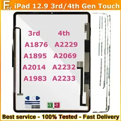 AAA+ Touch For iPad Pro 12.9 3rd Gen A1876 A1895 A2014 A1983/4th Gen A2229 A2069 A2232 A2233 Touch Screen Digitizer  Glass